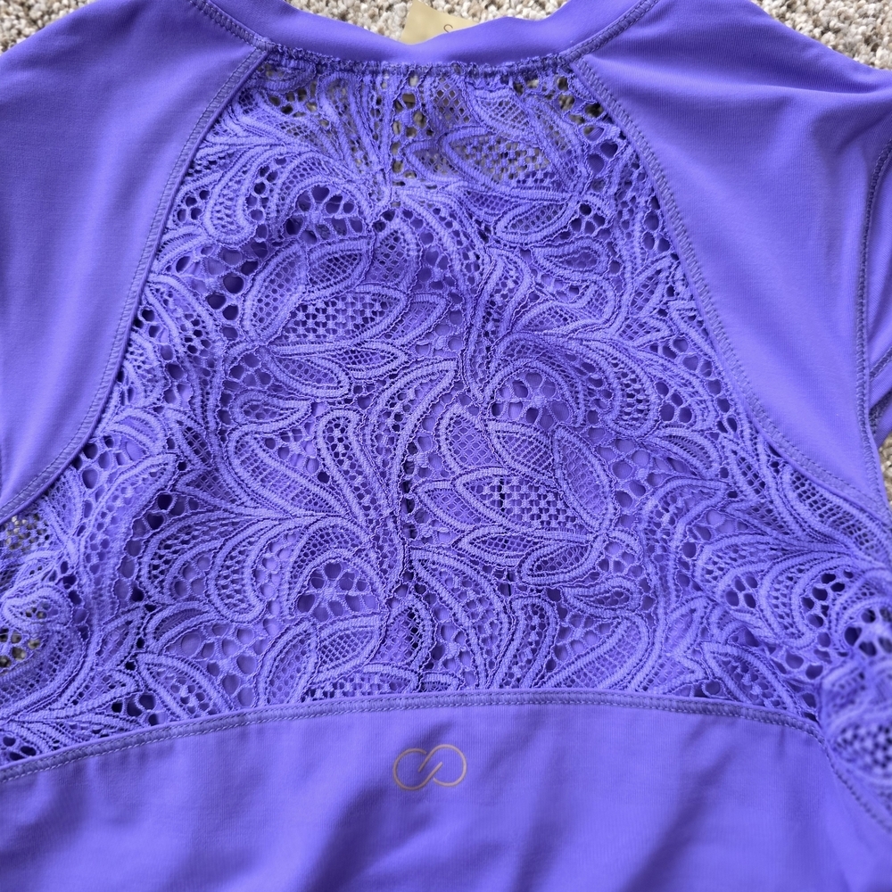 CALIA by Carrie Underwood Lavender Zip-Front Top - Picture 6 of 6